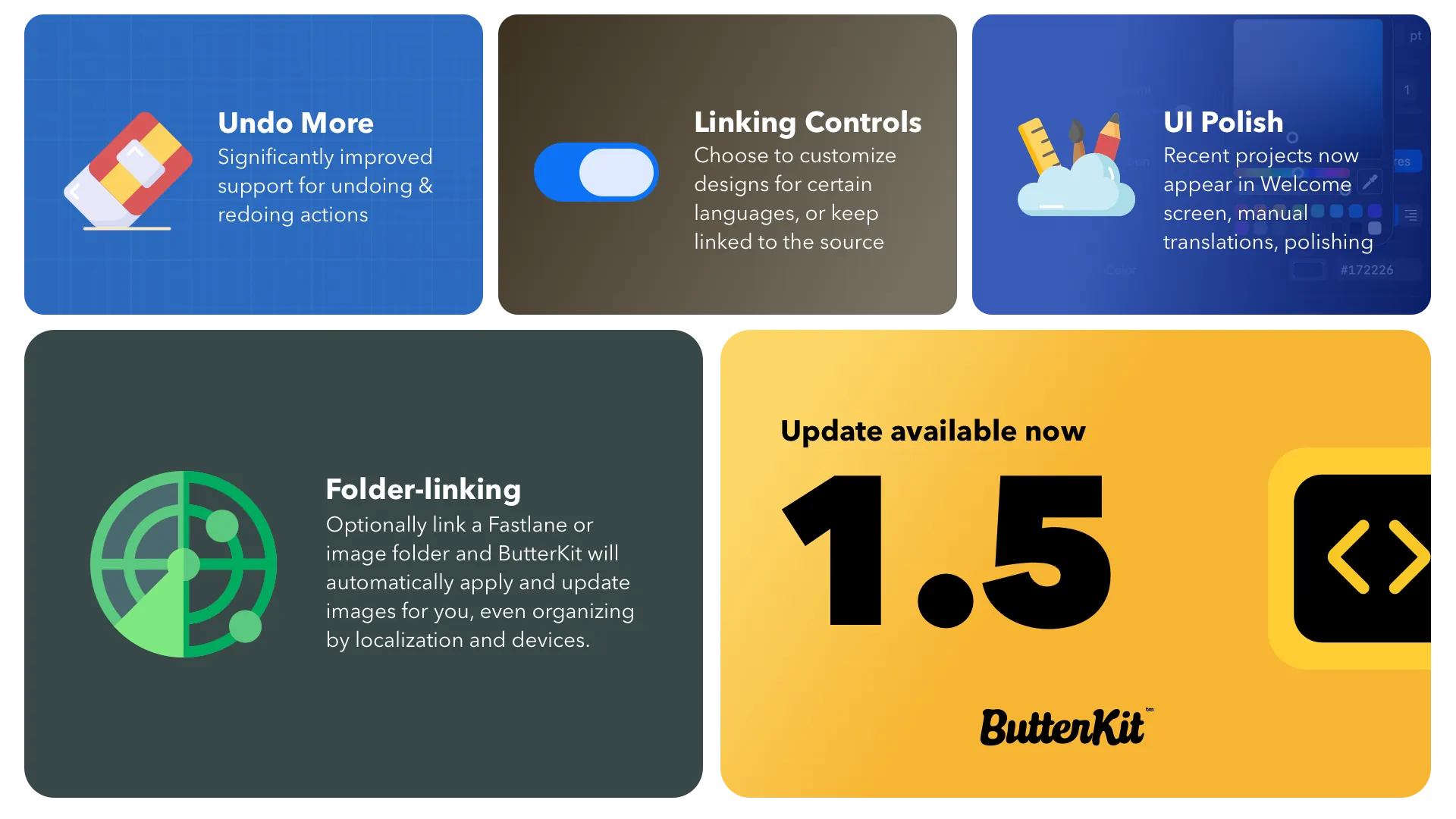 Folder-linking (e.g. Fastlane), additional text controls & more