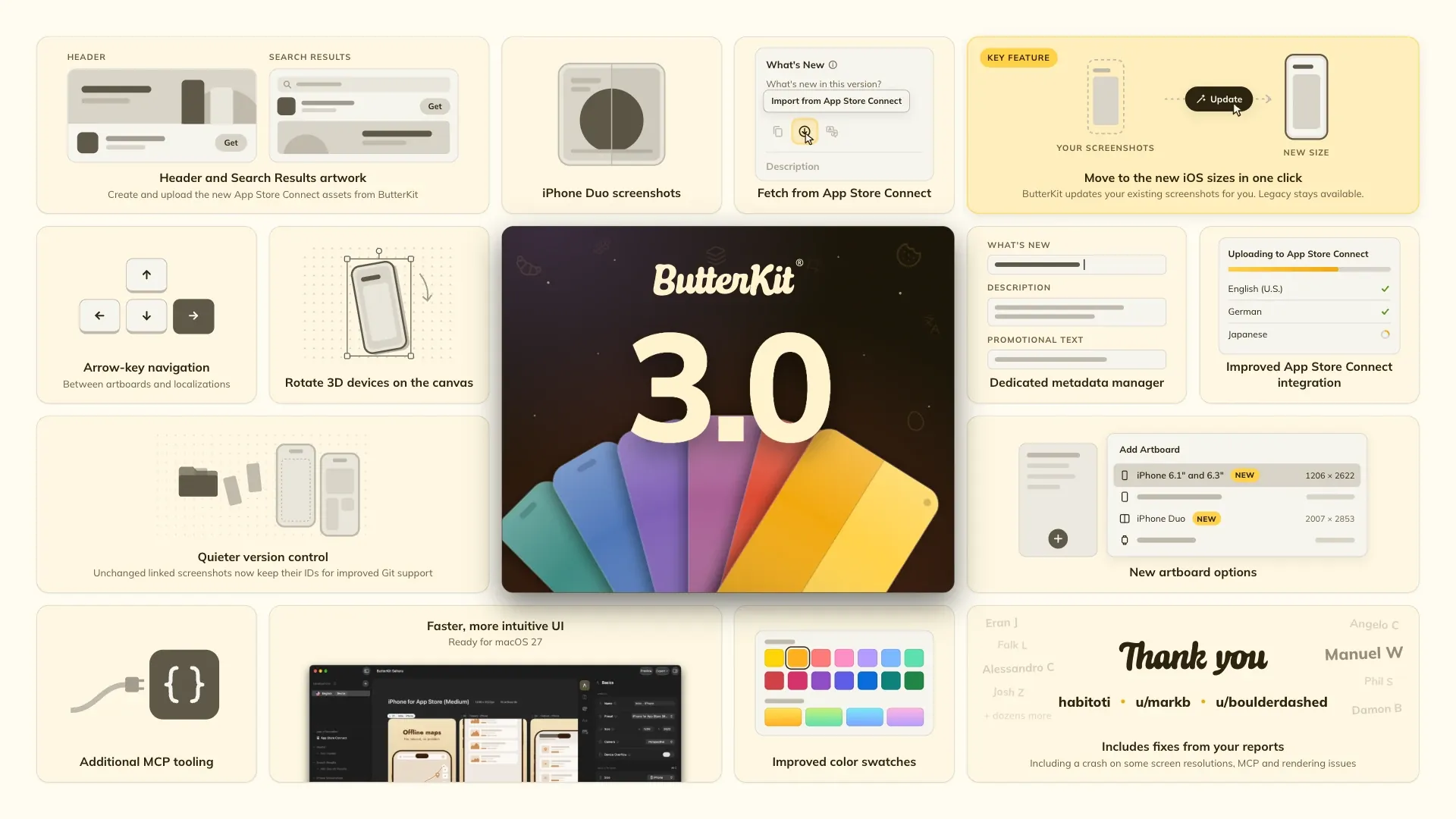ButterKit 3.0: new App Store sizes, Header and Search Results artwork, and a faster UI