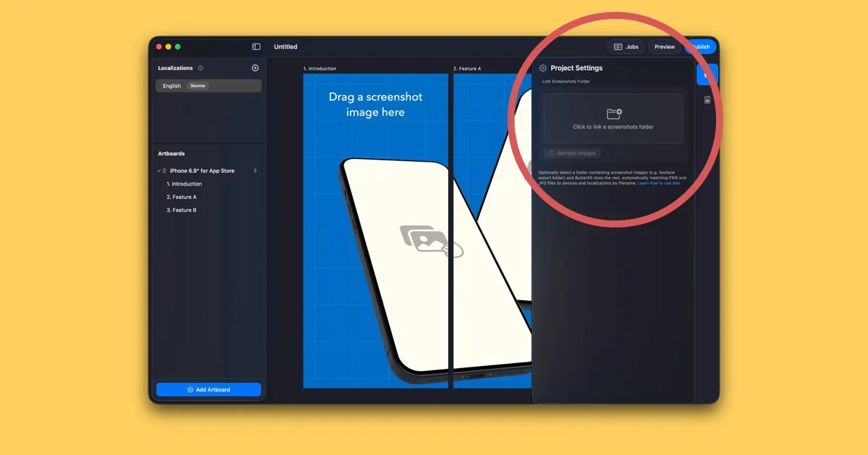 image showing the ButterKit project settings inspector