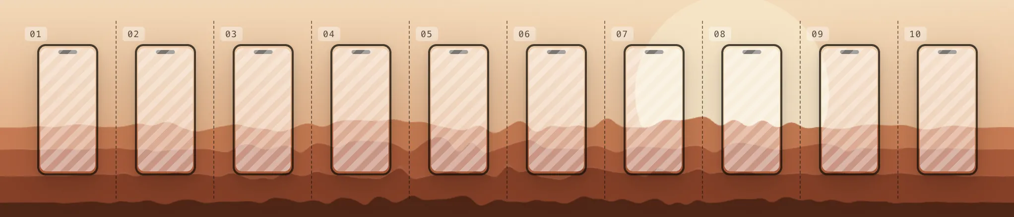 An example of panoramic background image design - a single image is sliced automatically