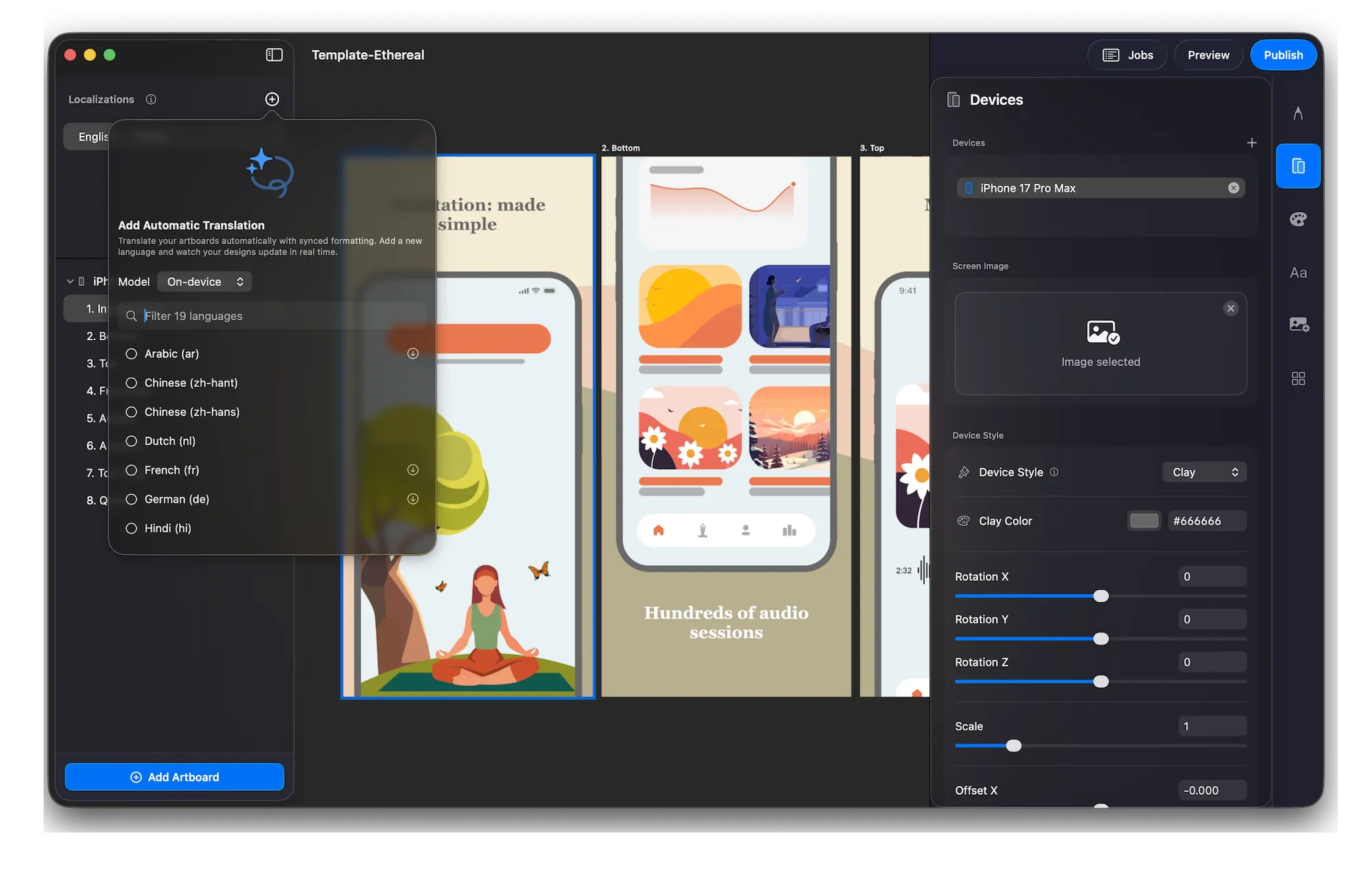 image showing the ButterKit project settings inspector