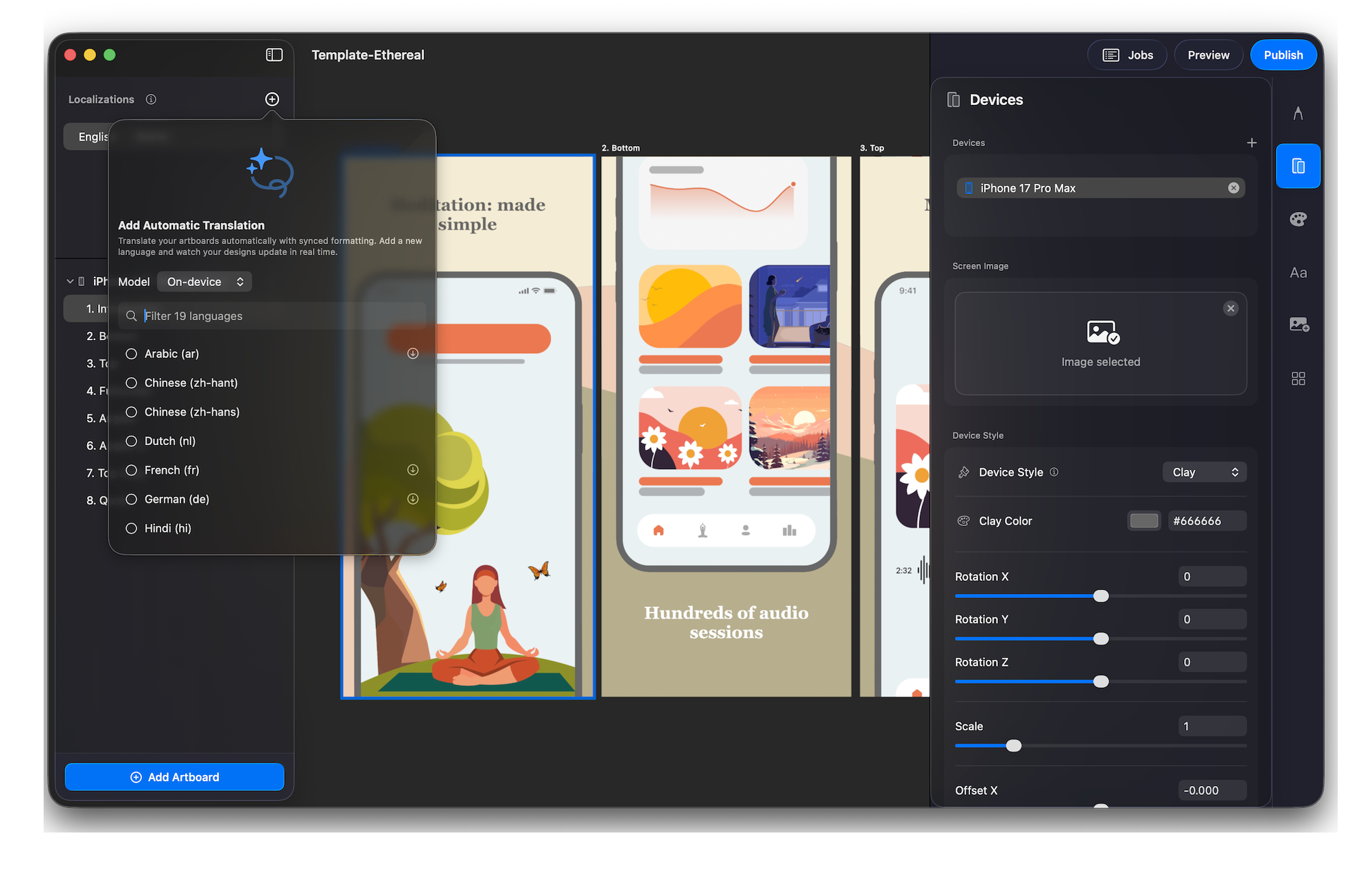 image showing the ButterKit project settings inspector