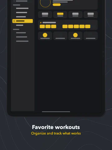 Ascent for iPad, screenshot 7: Favorite workouts. Organize and track what works.