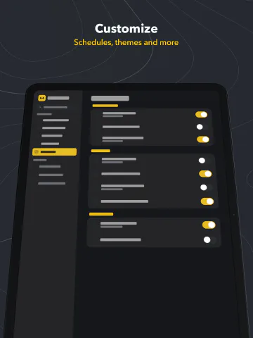 Ascent for iPad, screenshot 8: Customize. Schedules, themes and more.