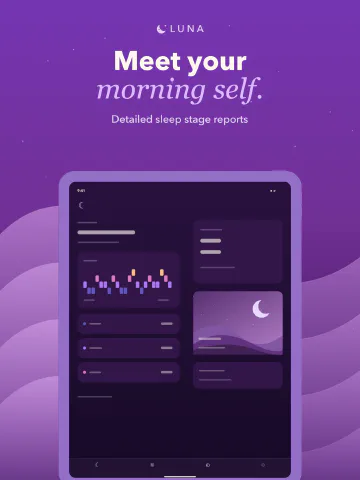 Luna Sleep for iPad, screenshot 4: Meet your morning self. Detailed sleep stage reports.