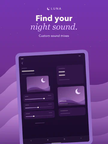 Luna Sleep for iPad, screenshot 6: Find your night sound. Custom sound mixes.