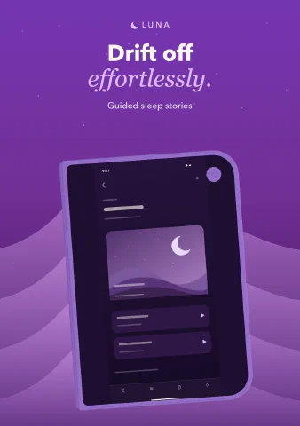 Luna Sleep for iPhone Duo, screenshot 3: Drift off effortlessly. Guided sleep stories.