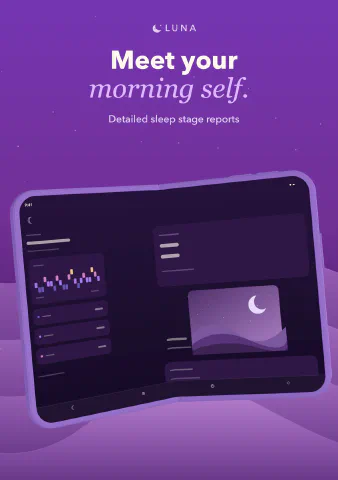 Luna Sleep for iPhone Duo, screenshot 4: Meet your morning self. Detailed sleep stage reports.