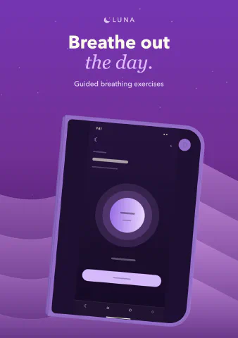 Luna Sleep for iPhone Duo, screenshot 5: Breathe out the day. Guided breathing exercises.