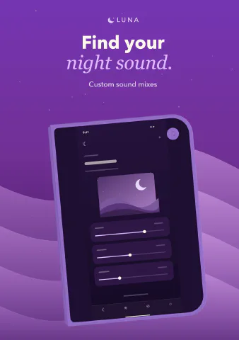 Luna Sleep for iPhone Duo, screenshot 6: Find your night sound. Custom sound mixes.