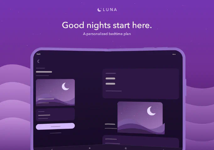 Luna Sleep for iPhone Duo, screenshot 10: A personalized bedtime plan.