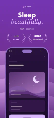 Luna Sleep for iPhone, screenshot 1: Sleep beautifully. 100K+ dreamers.