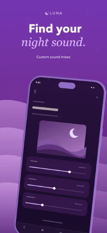 Luna Sleep for iPhone, screenshot 6: Find your night sound. Custom sound mixes.