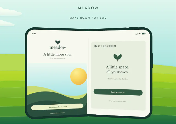Meadow Meditation for iPhone Duo, screenshot 10: Your quiet starts here