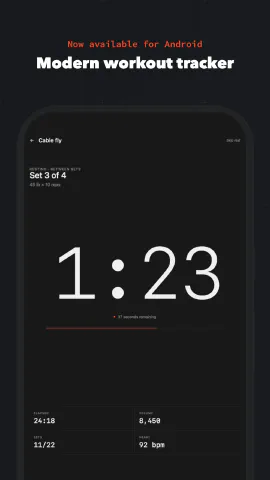 Minimalist Dark for Android, screenshot 1: Modern workout tracker. Now available for Android.
