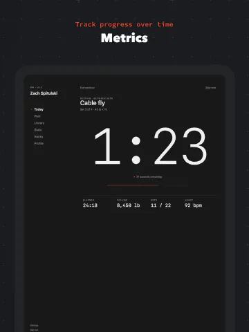 Minimalist Dark for iPad, screenshot 4: Metrics. Track progress over time.