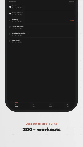 Minimalist Light for Android, screenshot 2: 200+ workouts. Customize and build.