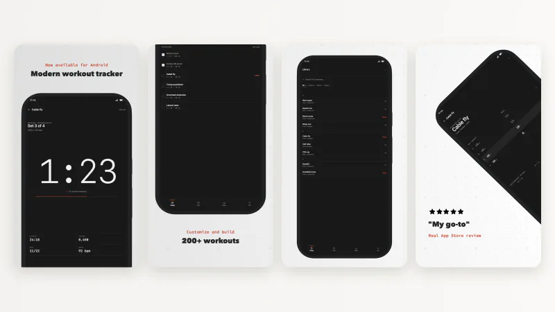 Minimalist Light App Store screenshots for Android