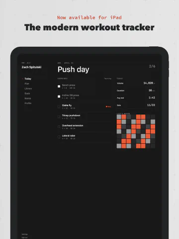 Minimalist Light for iPad, screenshot 1: The modern workout tracker. Now available for iPad.