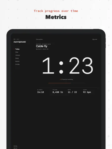 Minimalist Light for iPad, screenshot 4: Metrics. Track progress over time.