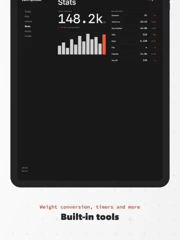 Minimalist Light for iPad, screenshot 7: Built-in tools. Weight conversion, timers and more.