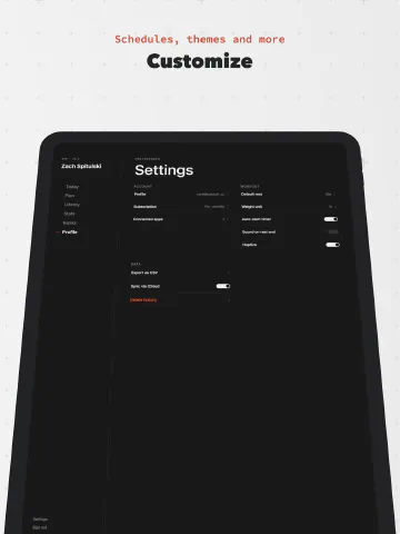 Minimalist Light for iPad, screenshot 8: Customize. Schedules, themes and more.