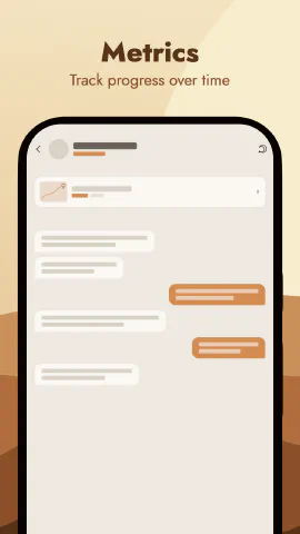 Sahara for Android, screenshot 6: Metrics. Track progress over time.