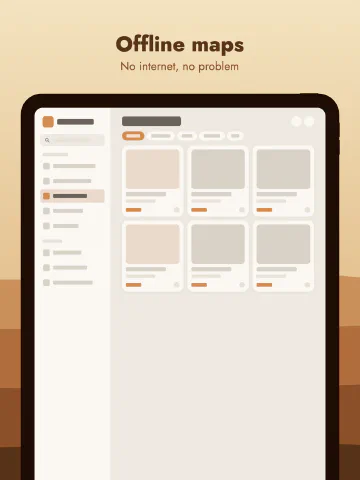 Sahara for iPad, screenshot 1: Offline maps. No internet, no problem.