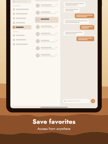 Sahara for iPad, screenshot 2: Save favorites. Access from anywhere.