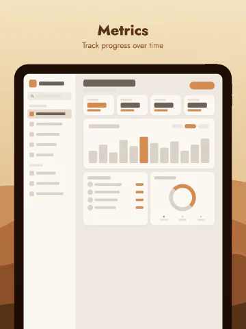 Sahara for iPad, screenshot 4: Metrics. Track progress over time.