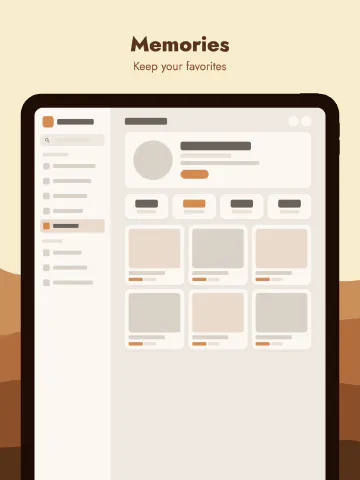 Sahara for iPad, screenshot 8: Memories. Keep your favorites.