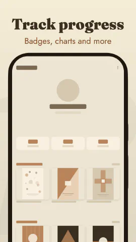 Serif for Android, screenshot 7: Track progress. Badges, charts and more.