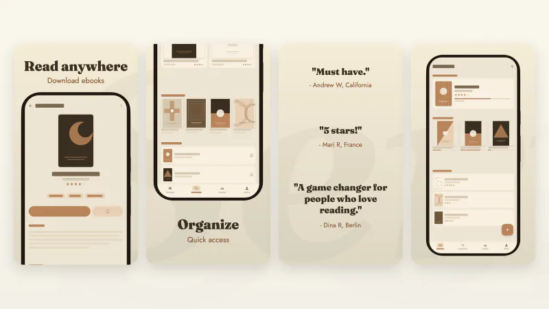 Serif App Store screenshots for Android