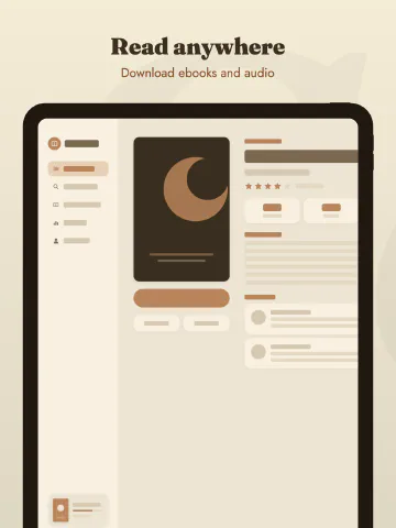 Serif for iPad, screenshot 1: Read anywhere. Download ebooks and audio.