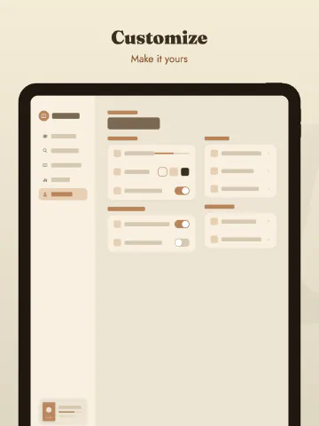 Serif for iPad, screenshot 8: Customize. Make it yours.
